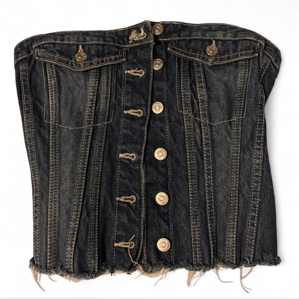ZARA Women's Denim Corset Top